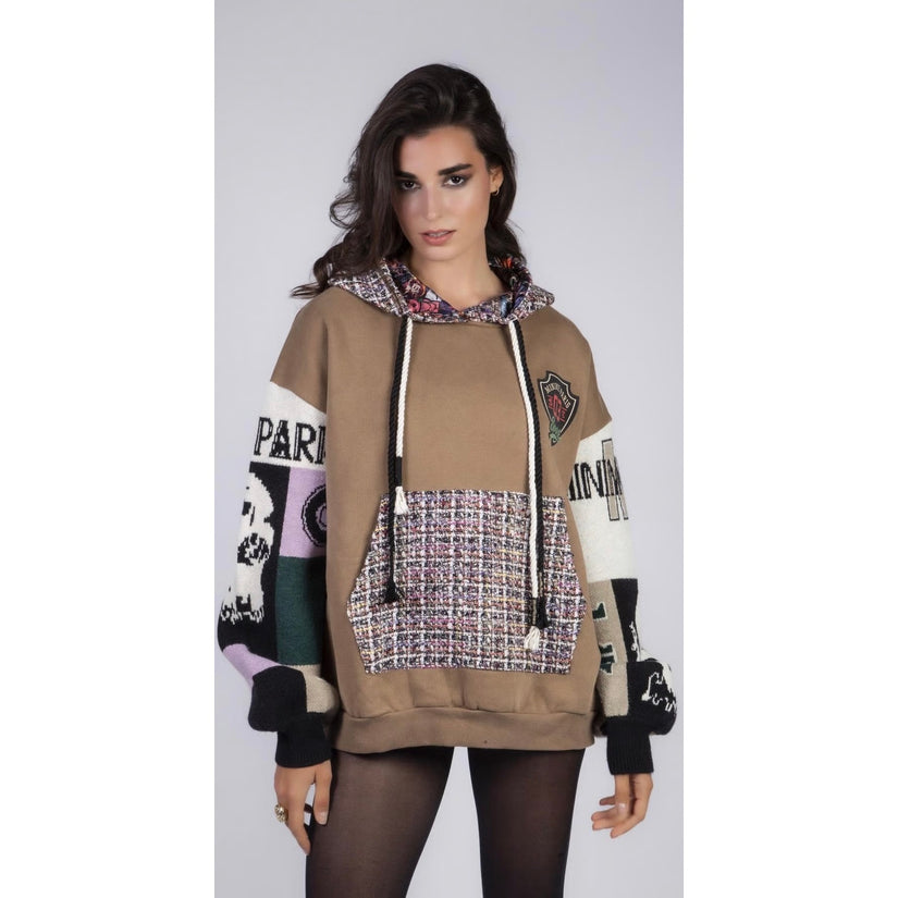 Minime Paris Tweed and Knit Hoodie
