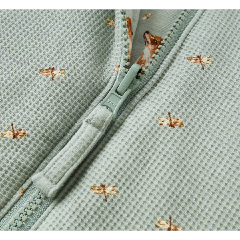 MILKBARN Fox and Dragonfly Reversible Waffle Knit Hooded Jacket NWT 18-24 Months
