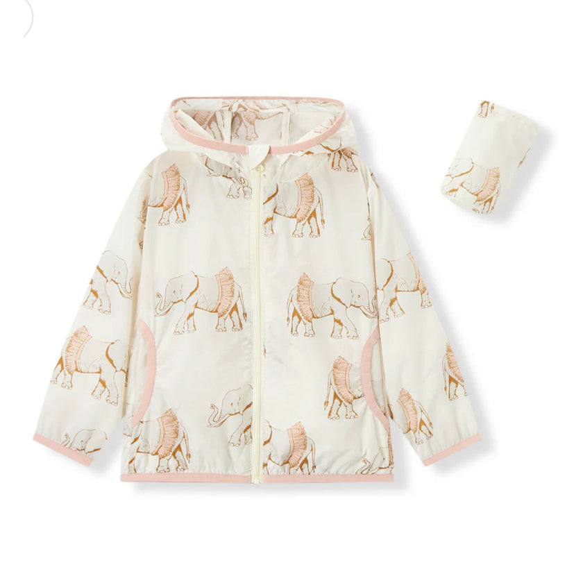 MILKBARN 2/3T months Tutu Elephant Hooded Sun Shield Windbreaker Jacket NWT