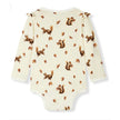 Milkbarn Luxe Stretch Ruffle Long Sleeve One Piece, Chipmunk, NWT, multiple sizes available