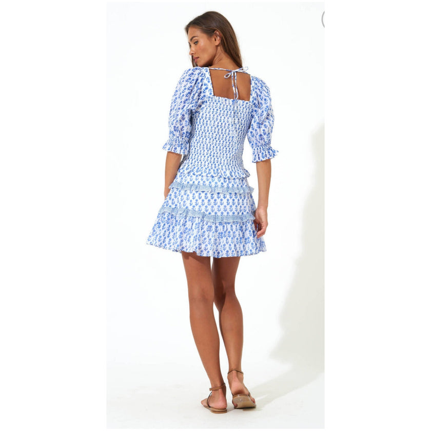 Oliphant Smocked Top, NWT,  Flora Blue