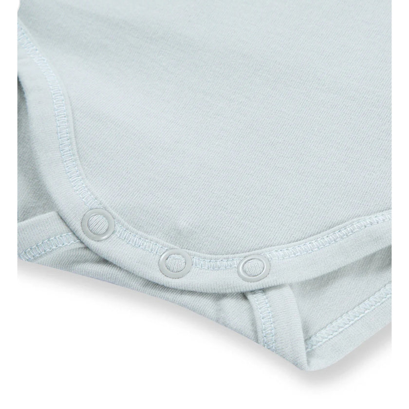 MILKBARN 6-12Months Slate Blue Stretch Crossover Long Sleeve One Piece