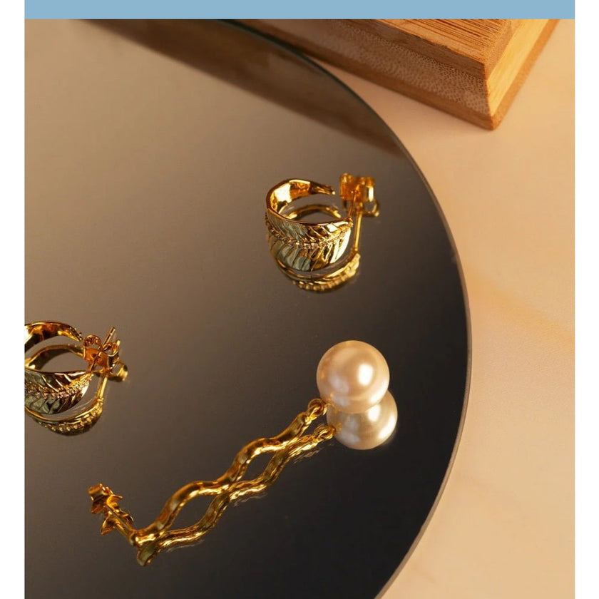 With Love Darling, Ashok Leaf Earrings, NWT