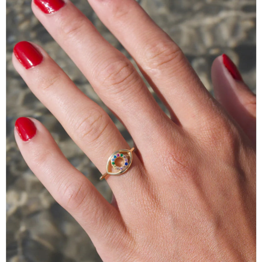 With Love Darling, Rainbow Eye Ring, NWT, Multiple Sizes