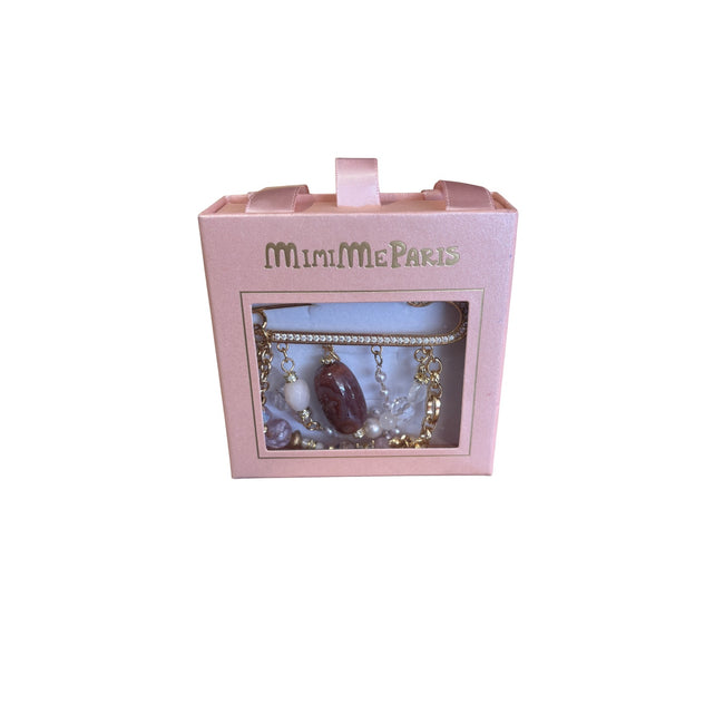 Minime Paris Pink and Gold Brooch