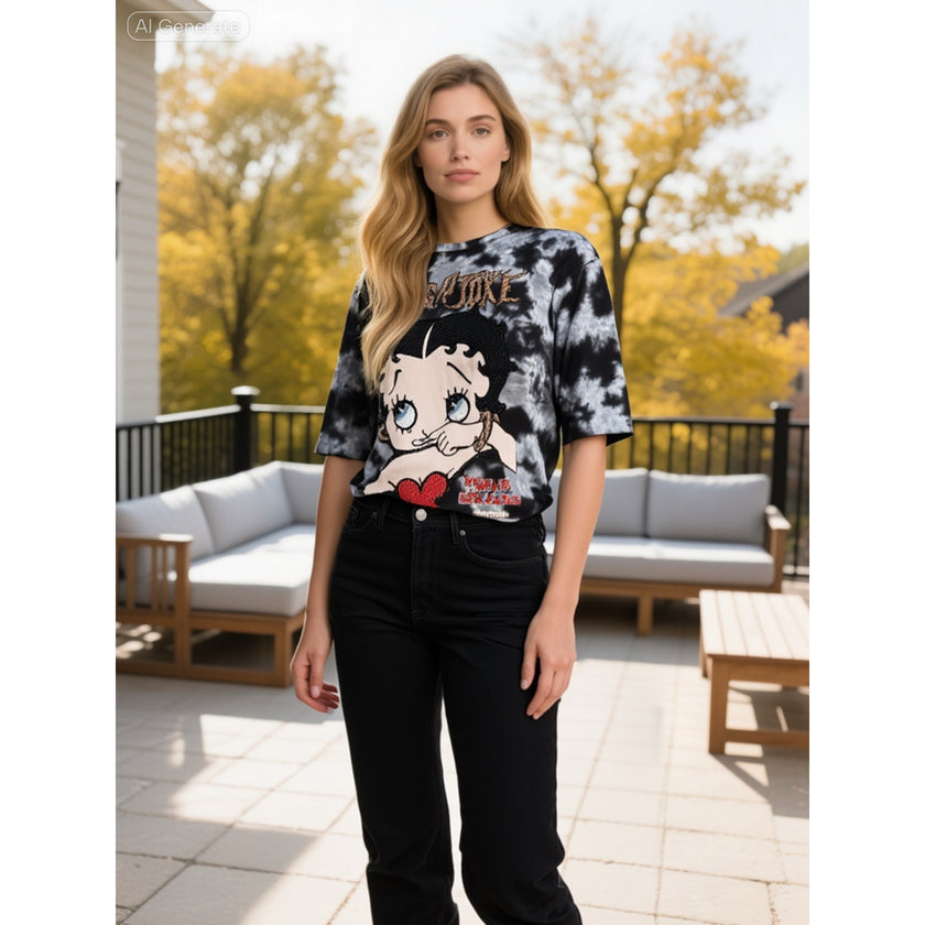 Minime Paris, Hand Embroidered Betty Boop