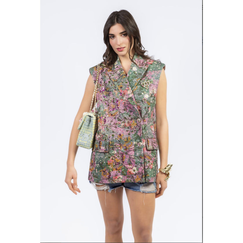 Minime Paris secret garden floral mosaic vest, photo 3 of 5