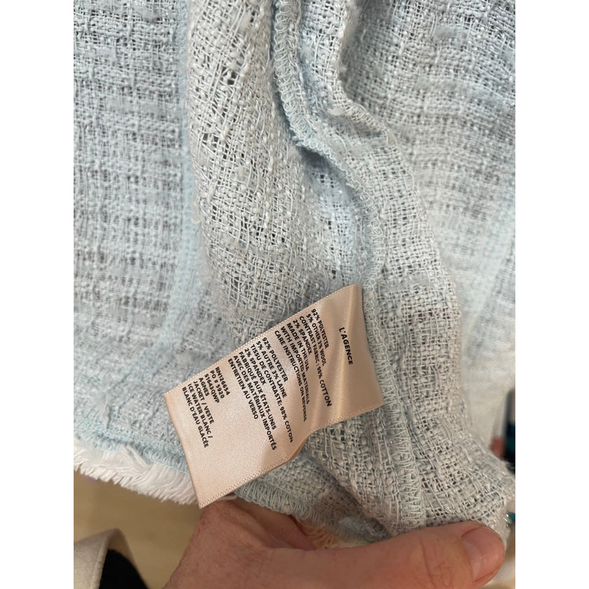 ✨ L’AGENCE Agnes Tweed Denim Jacket – Size Large – NWT ✨