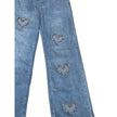 💖 Crystal Heart Cutout Jeans 💖 NWT Large