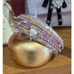Minime Handmade Tweed Headband 3 Rows Light Purple