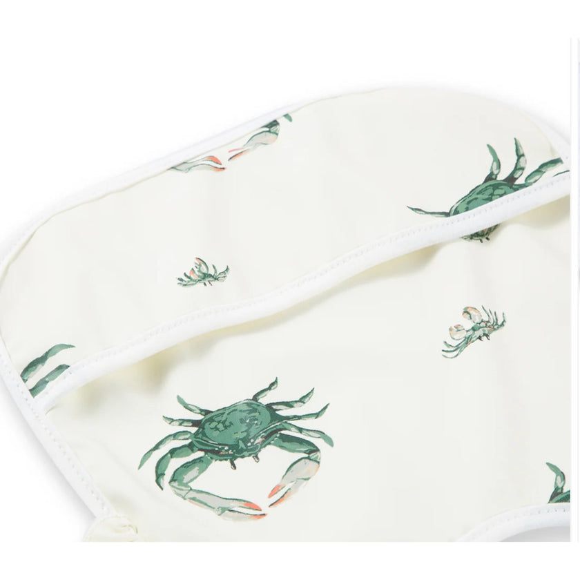 MILKBARN Coastal Crab Ruffle Pocket Bib NWT