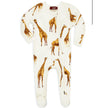 MILKBARN Orange Giraffe Bamboo Zipper Footed Romper NWT 6-9 Months