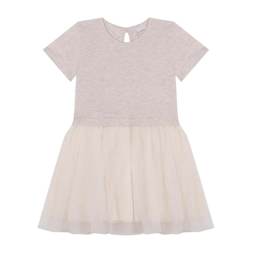 Antebies Contrasting Ecru Tulle Dress