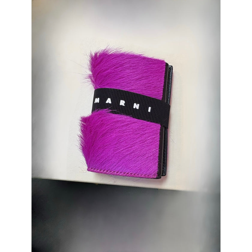Marni Logo Strap Brushed Effect Wallet