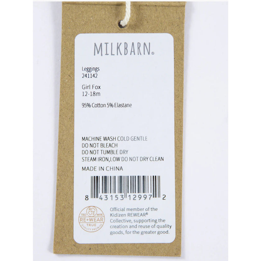 MILKBARN 3/4T Girl Fox Stretch Active Legging NWT