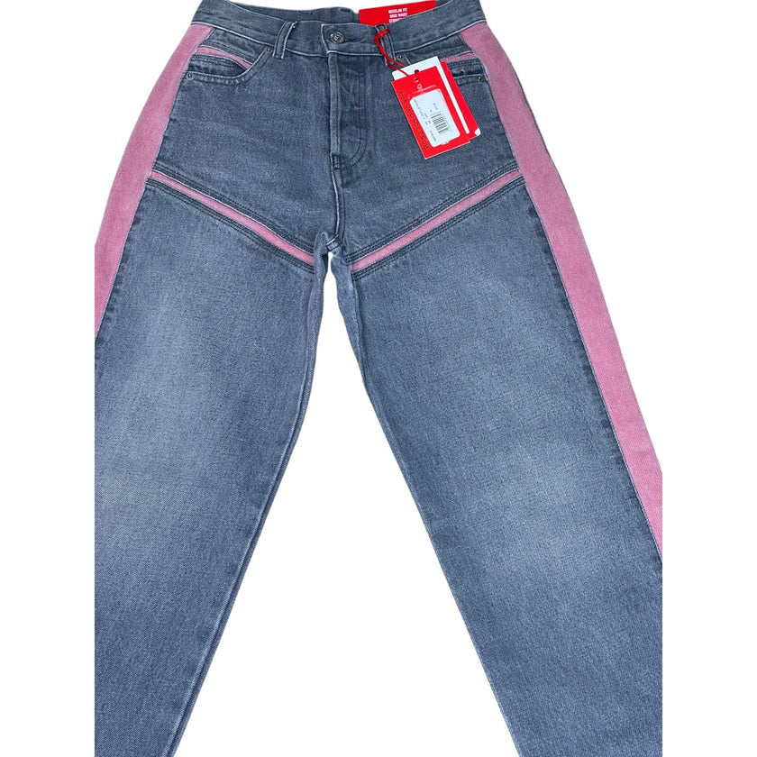 ✨ Diesel D-Pilut Two-Tone Jeans Sz 24 NWT – Grey & Red Straight Leg Denim