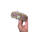 Minime Handmade Tweed Headband 3 Rows Light Purple