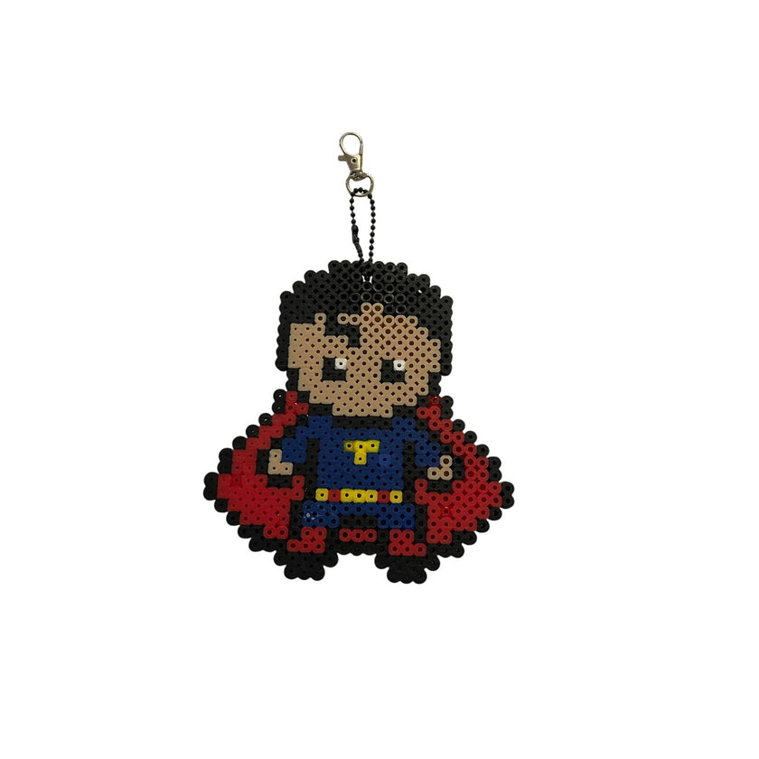 Handmade Fuse Bead Superhero Keychain