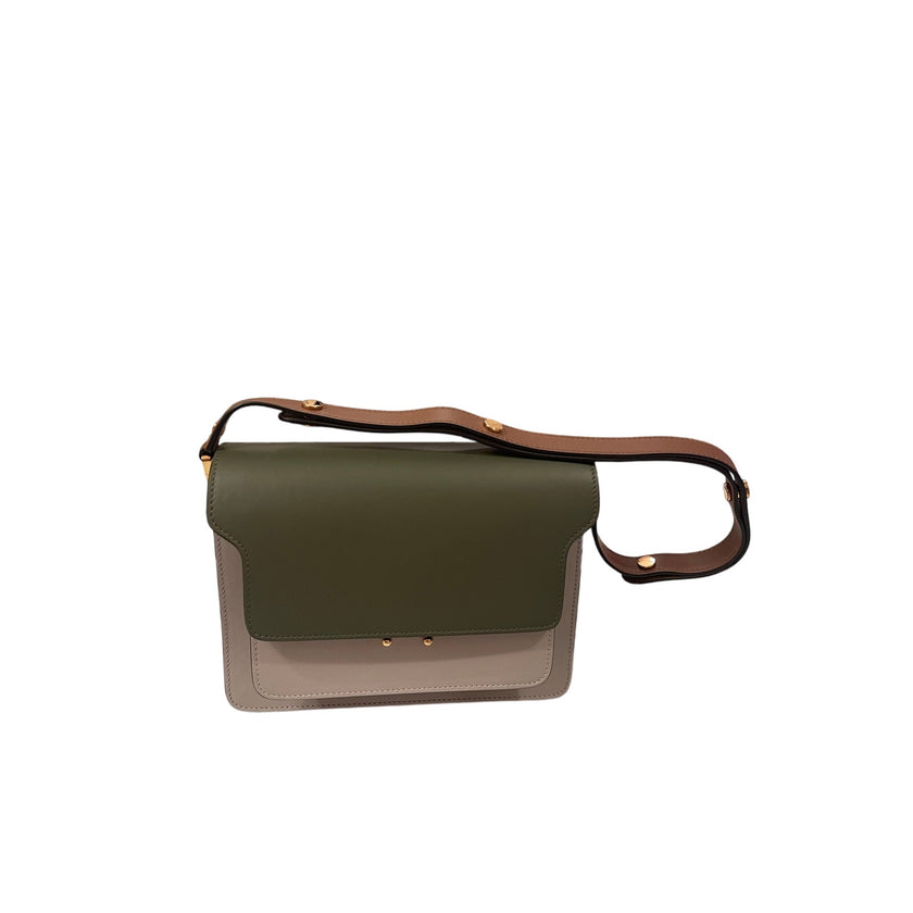 Marni, Green, Grey, Brown Trunk Bag NWT + Dust Bag