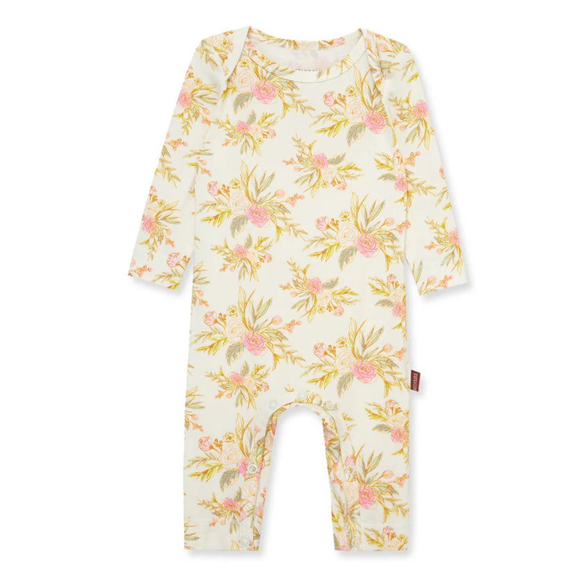 MILKBARN Vintage Floral 3/6 Months Bamboo Stretch Long Sleeve One Piece NWT