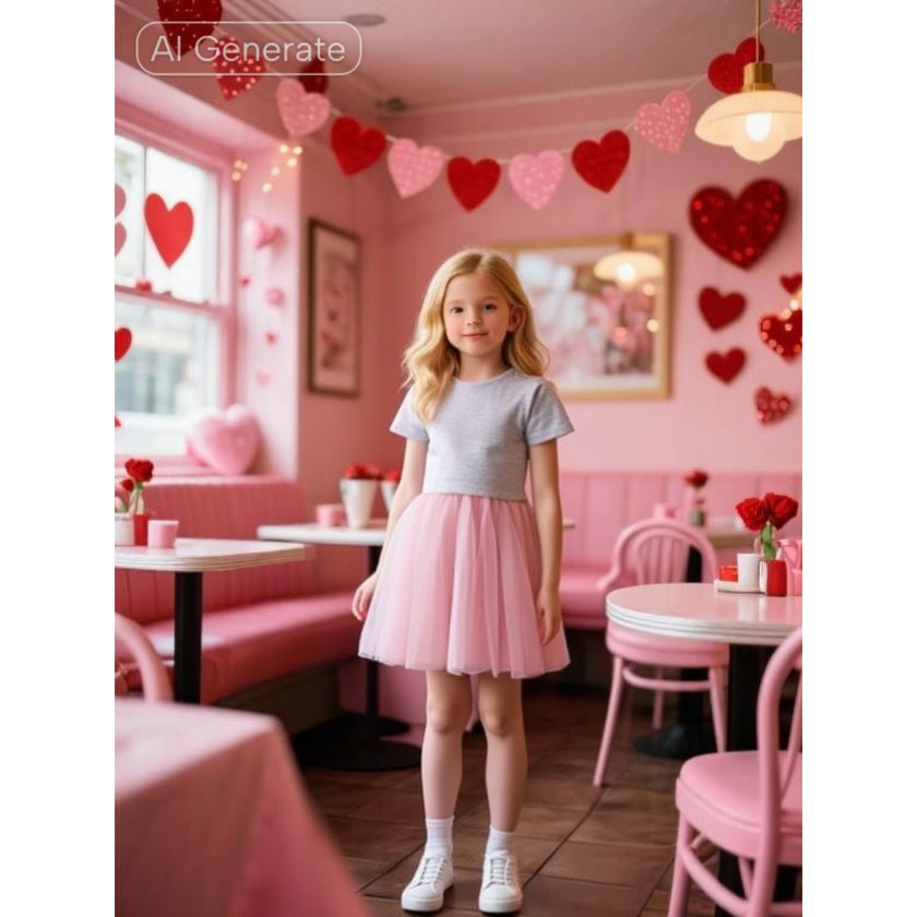 Antebies, Contrasting Pink Tulle Dress
