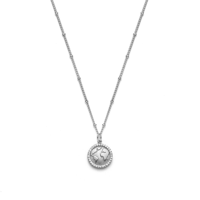 With Love Darling, Sterling Silver Earth Necklace, NWT