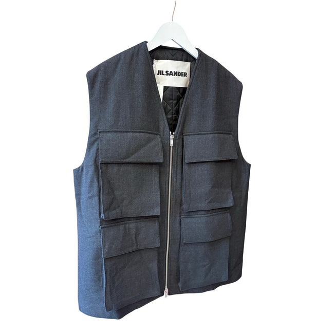 Jil Sander Men's Cargo Vest, NWT, XXL