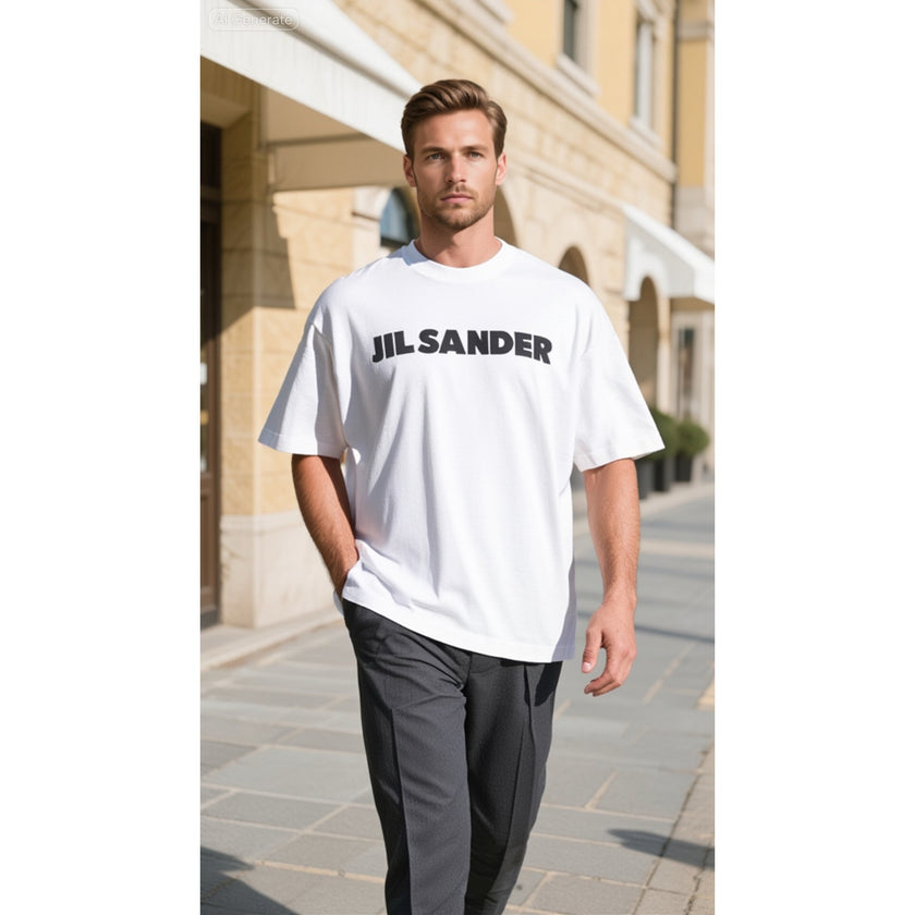 Jil Sander Men’s Stiff Lightweight Cotton Jersey T-Shirt