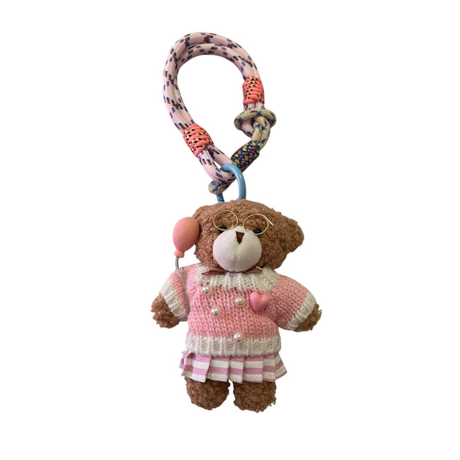 Minime Paris Pink Teddy Keychain/Bagcharm NWOT