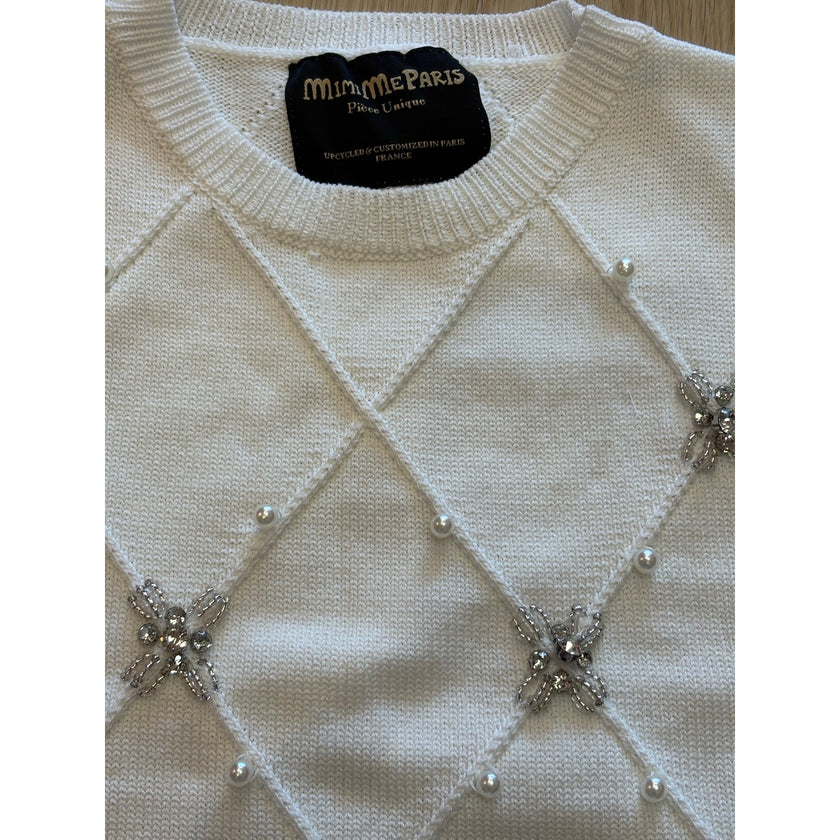 MInime Paris White Beaded Vest Small/Medium
