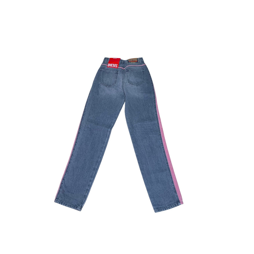 ✨ Diesel D-Pilut Two-Tone Jeans Sz 24 NWT – Grey & Red Straight Leg Denim