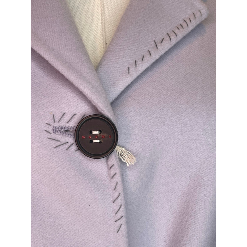 Marni Lilac Wool Cashmere Belted Coat – Made in Italy, Size 38 NWT