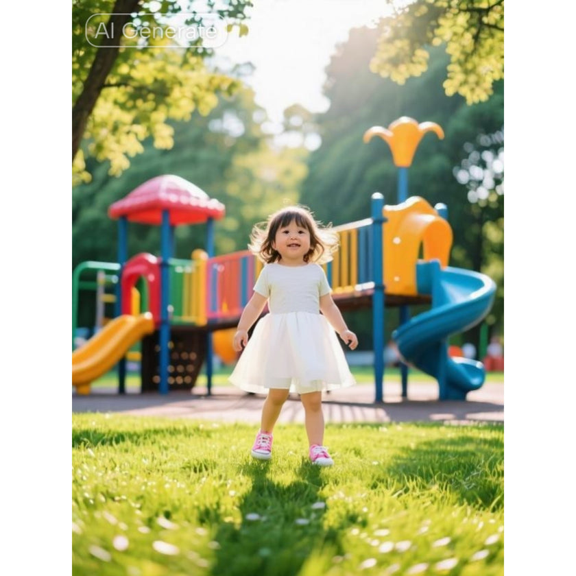 Antebies Contrasting Ecru Tulle Dress