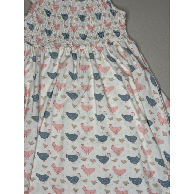 Sweet Bamboo, Pink Farm Hens Smocked Vintage Dress, NWT, 4yrs