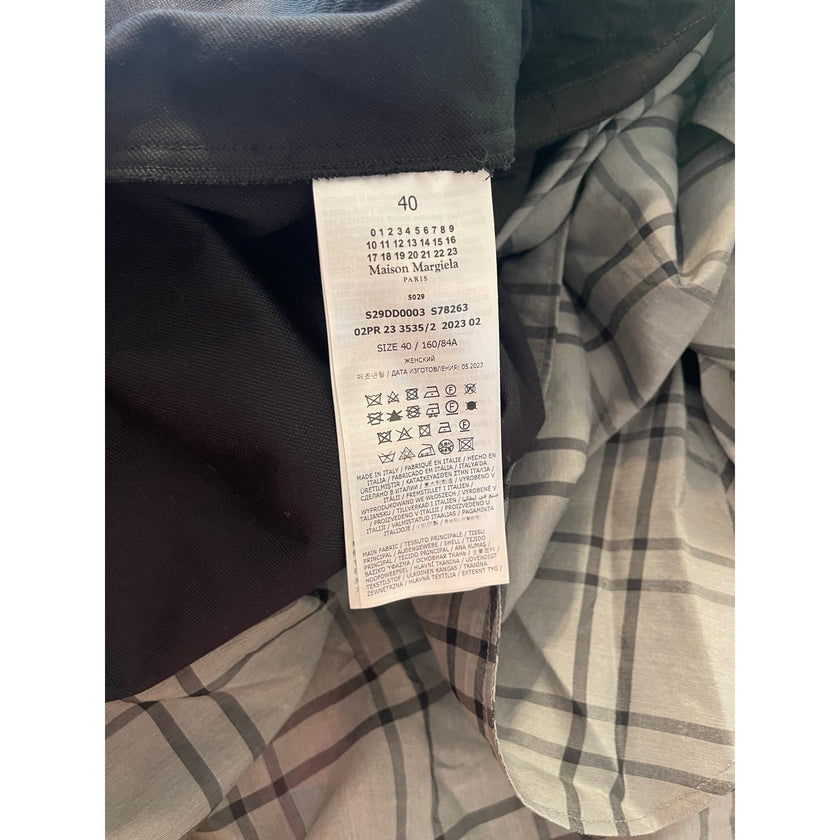 Maison Margiela Plaid/Velvet Midi Dress, Size 40 NWT