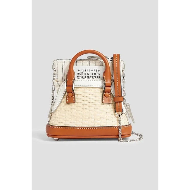 Maison Margiela 5AC Classique Baby Top Handle Bag NWT Raffia White