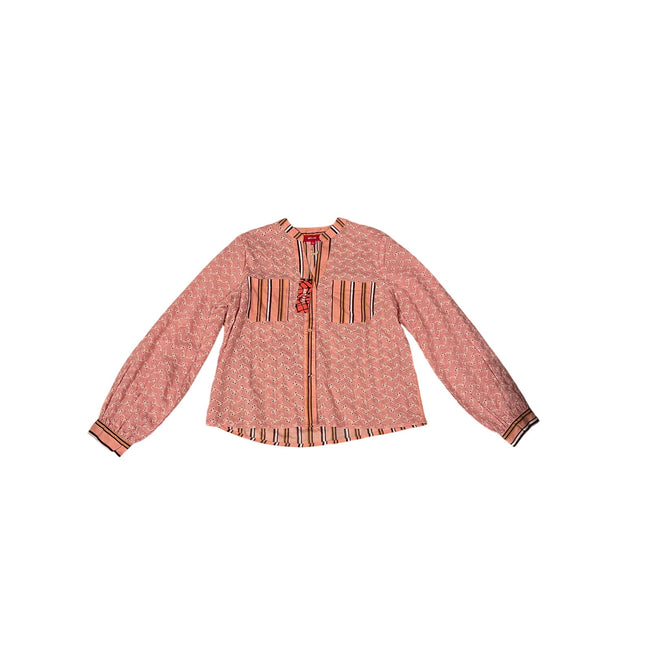 Boutique Bran Net.153, Pink Cotton Embroidered Cutout Top, NWT, Large