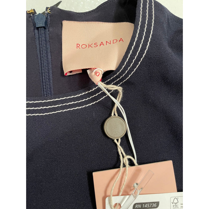 Roksanda, Navy Ruffle Sleeve Blouse, NWT, UK 10