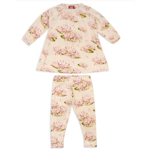 Milkbarn Water Lily Bamboo Dress and Legging Set NWT size 6-12 Months