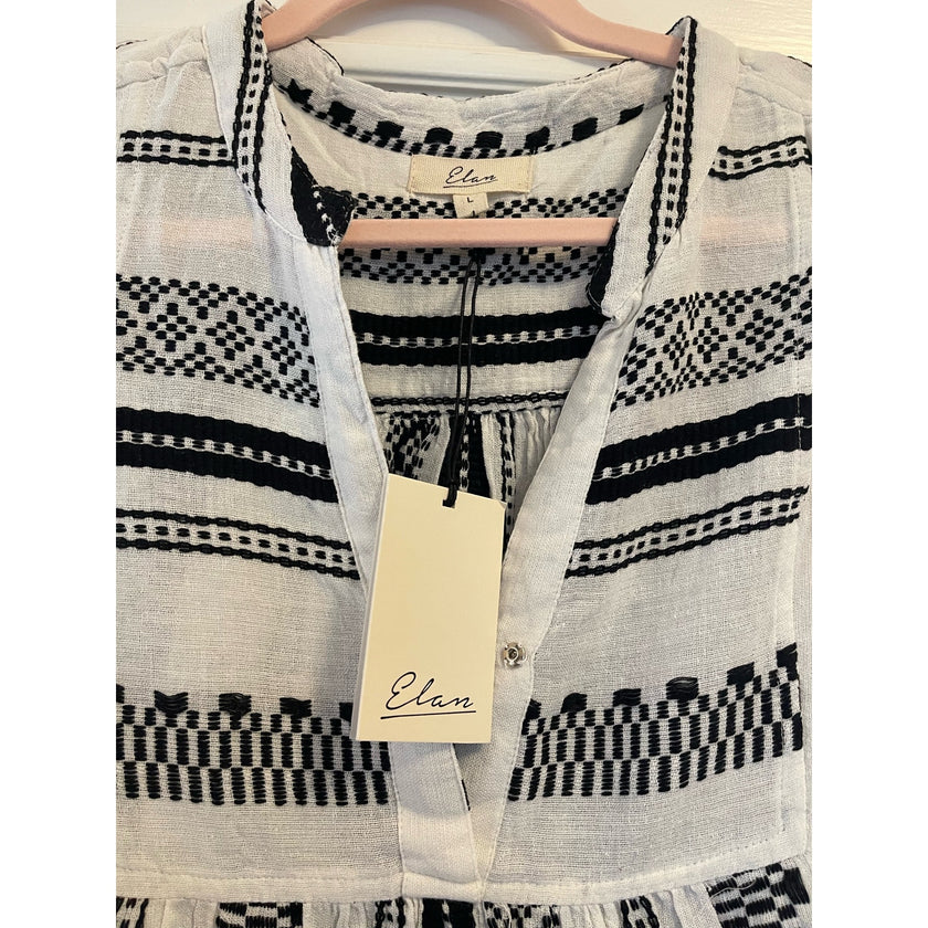Elan Stripped Sleeveless A-Line Mini Dress, NWT, Size: Large