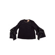 Roksanda, Navy Ruffle Sleeve Blouse, NWT, UK 10