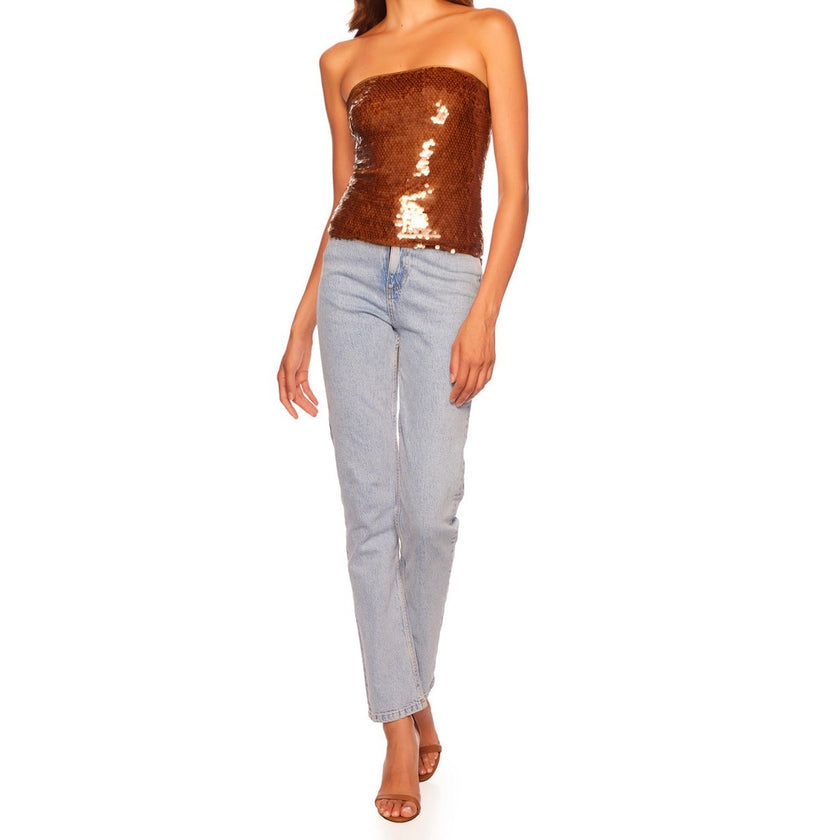 Susana Monaco sheer sequin tube top, size XS, photo 6