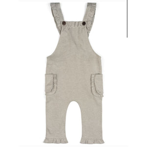 MILKBARN 6-12 months Grey Pinstripe Ruffle Overall NWT