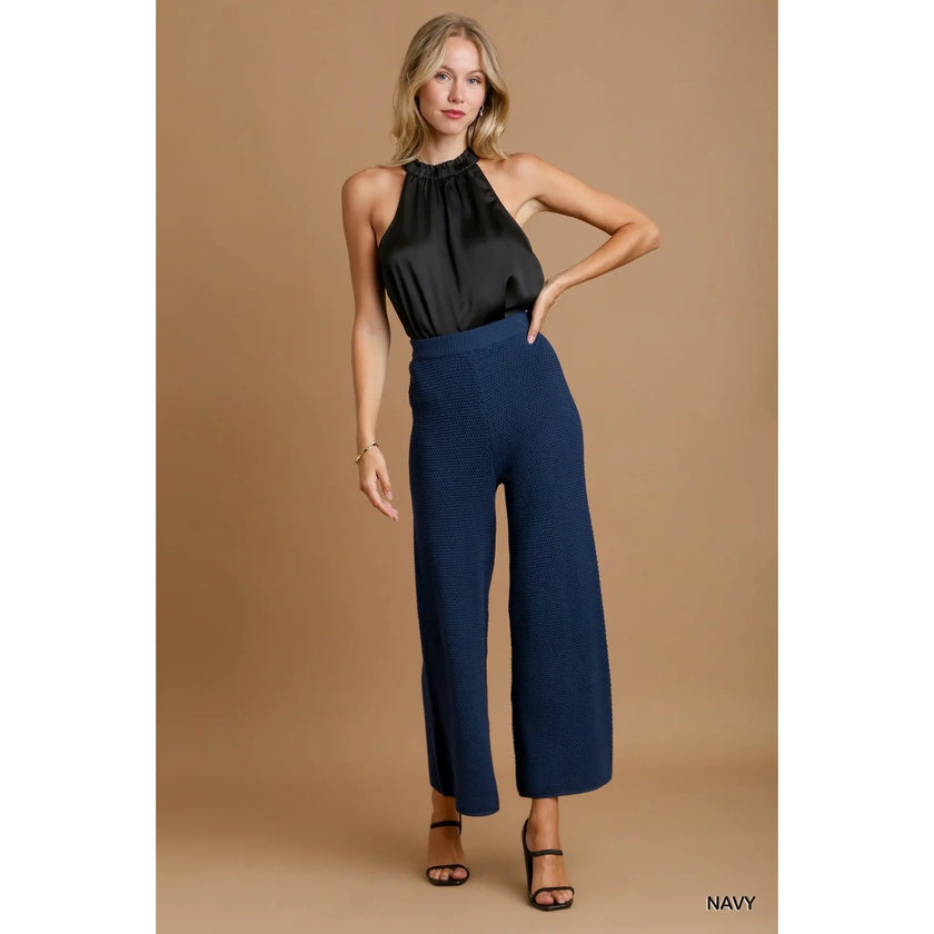Umgee Navy Knit Pants