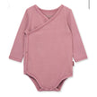 MILKBARN 12-18 Months Plum Stretch Crossover Long Sleeve One Piece