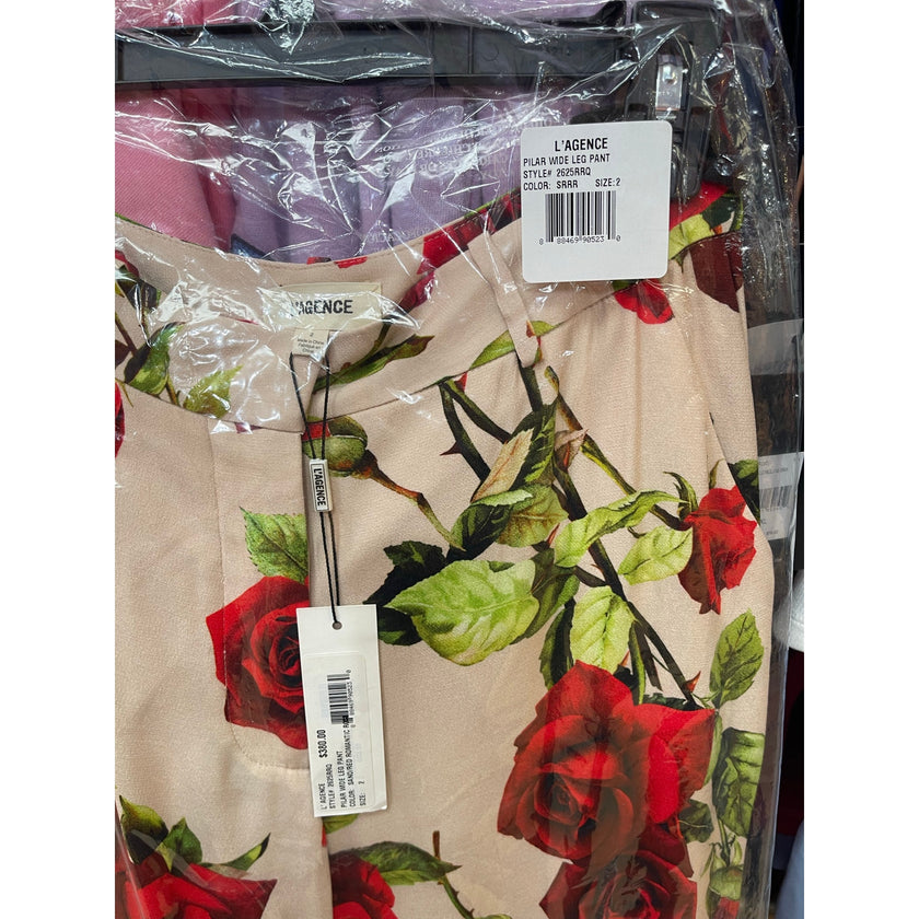 L'AGENCE Pilar Floral Wide Leg Pant, NWT, Size 2