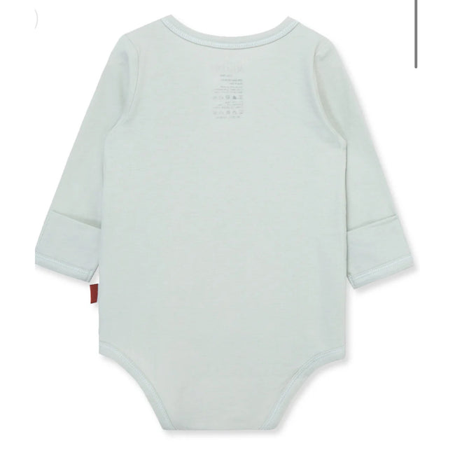 MILKBARN 6-12Months Slate Blue Stretch Crossover Long Sleeve One Piece