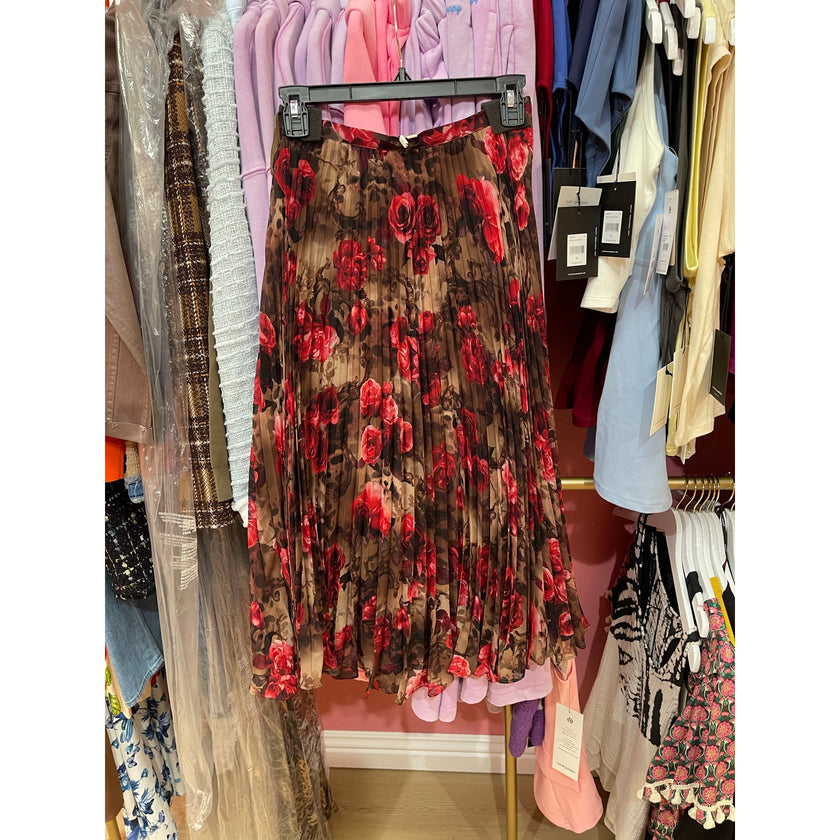 L'Agence Fernanda Pleated Midi Skirt NWT Size 0