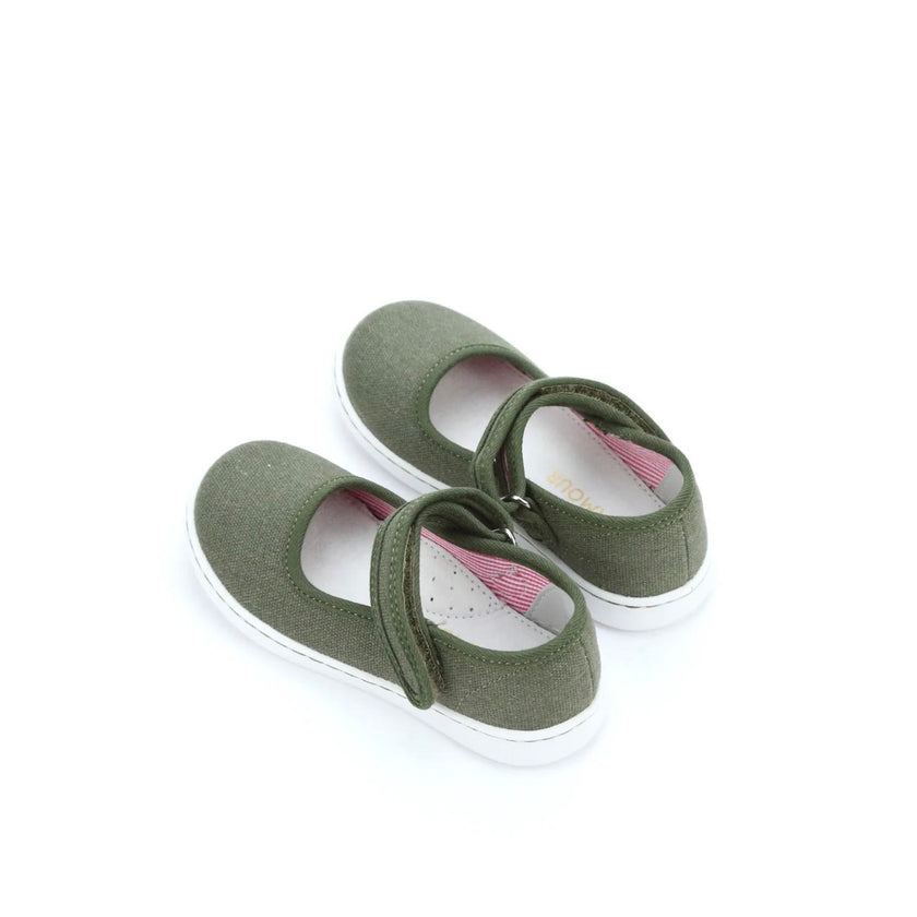 L’AMOUR Jenna Canvas Mary Jane, Moss