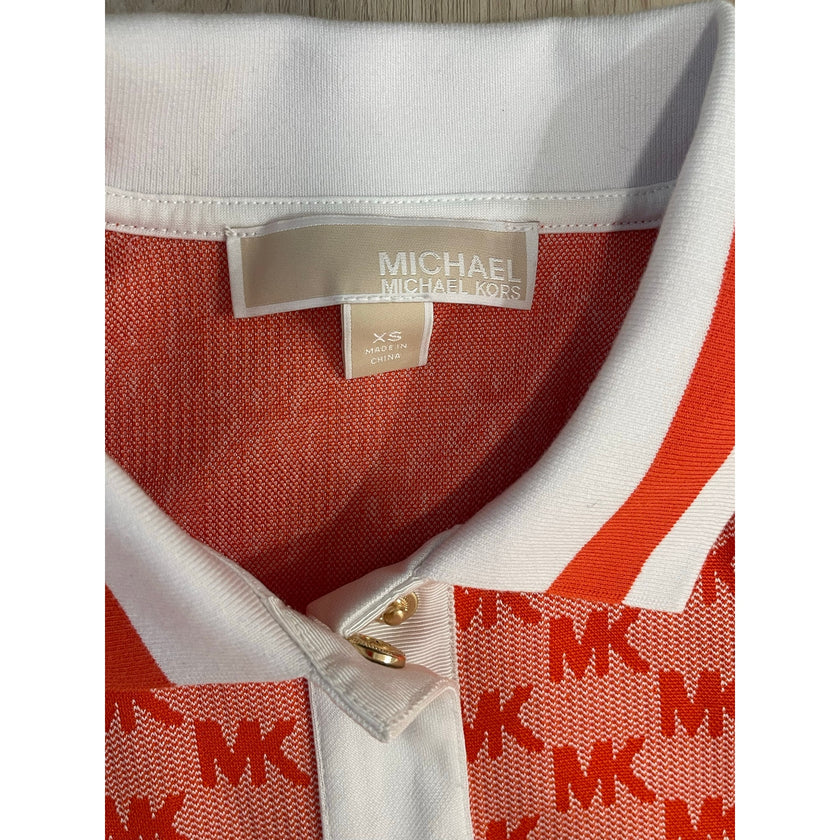 Michael Kors Monogram Polo Dress Red Clay NWOT size XS